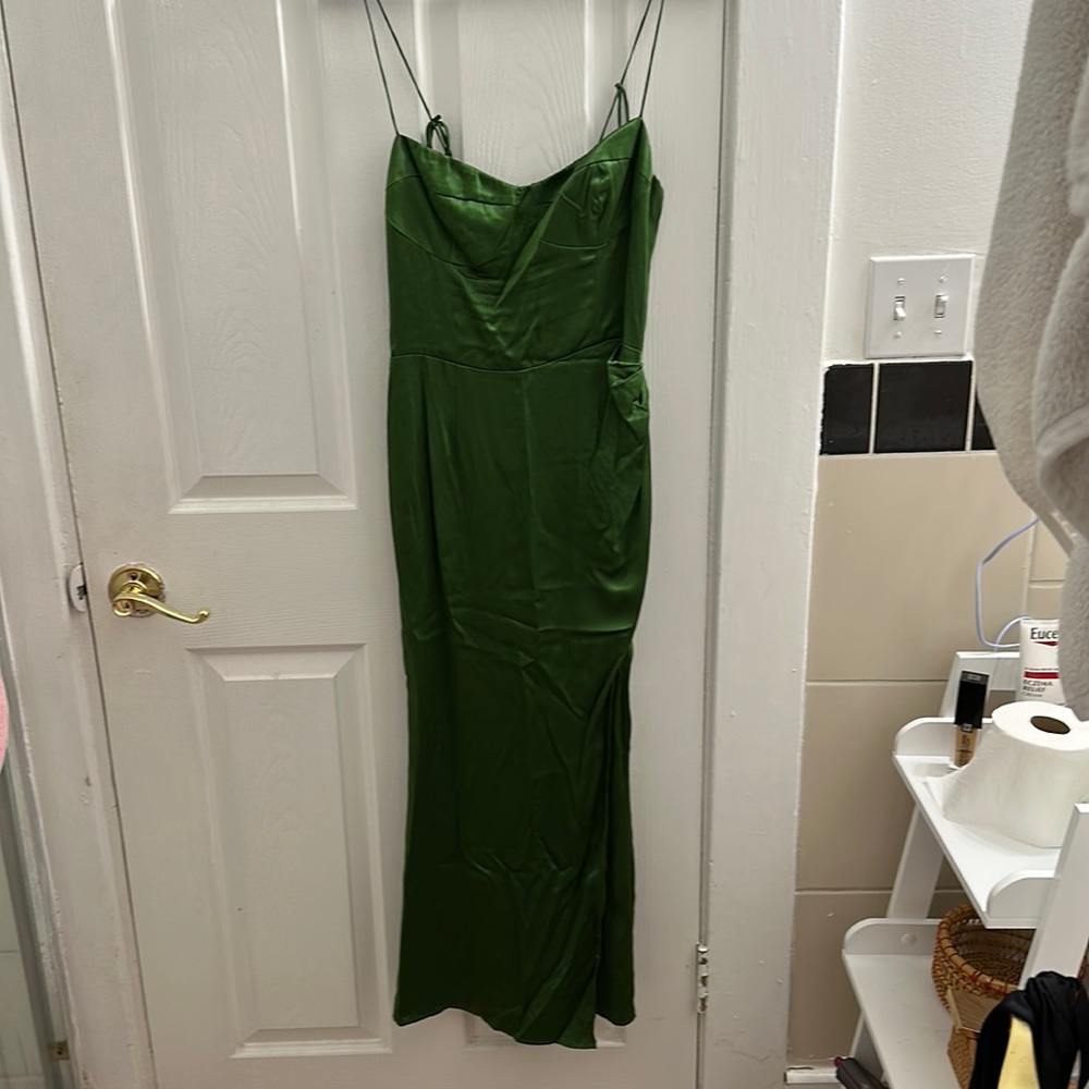 Reformation Silk Green Midi Dress